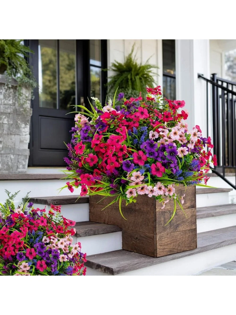 16 Bundles UV Resistant Artificial Flowers - Faux Plants for Garden, Patio
